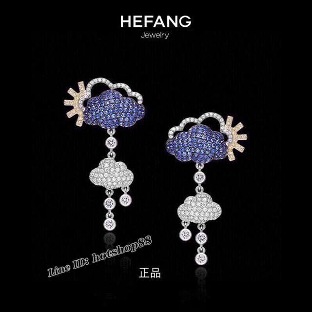 HEFANG Jewelry/何方珠寶天氣系列雲朵初晴耳釘流蘇氣質耳環 zgb1680